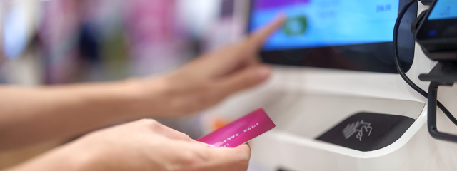 Payment being made at a retail location