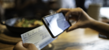 Cheque being deposited by mobile device