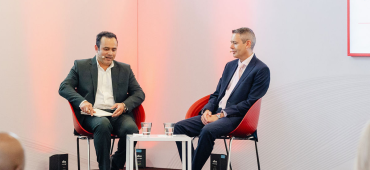 Neil Buchan and Anshul Tripathi on the Idea Exchange stage at The 2025 SUMMIT