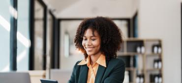 Small business owner making payments